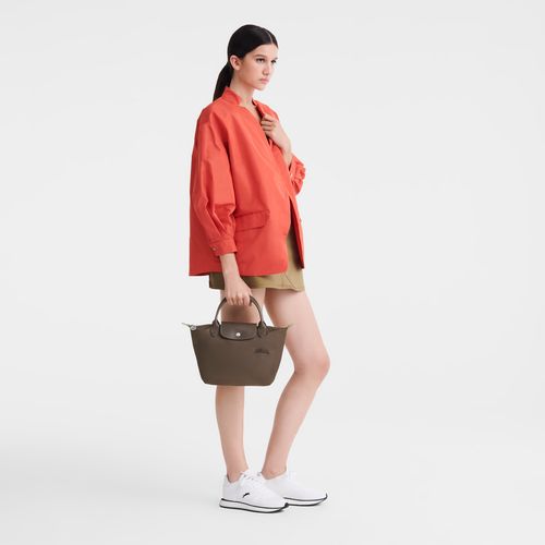 long champ Le Pliage Green S Recycled canvas Női Kézitáska Terra | HUEB9051