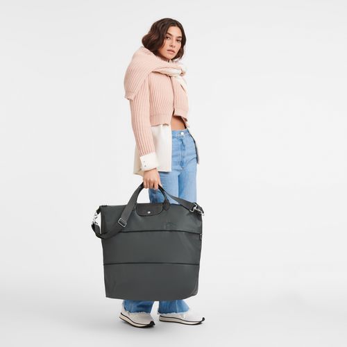 long champ Le Pliage Green expandable Recycled canvas Női Utazótáskák Graphite | HUEB8266