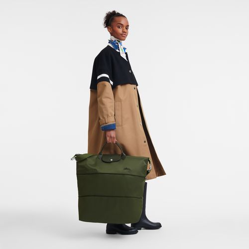 long champ Le Pliage Green expandable Recycled canvas Férfi Utazótáskák Forest | HUYX7182