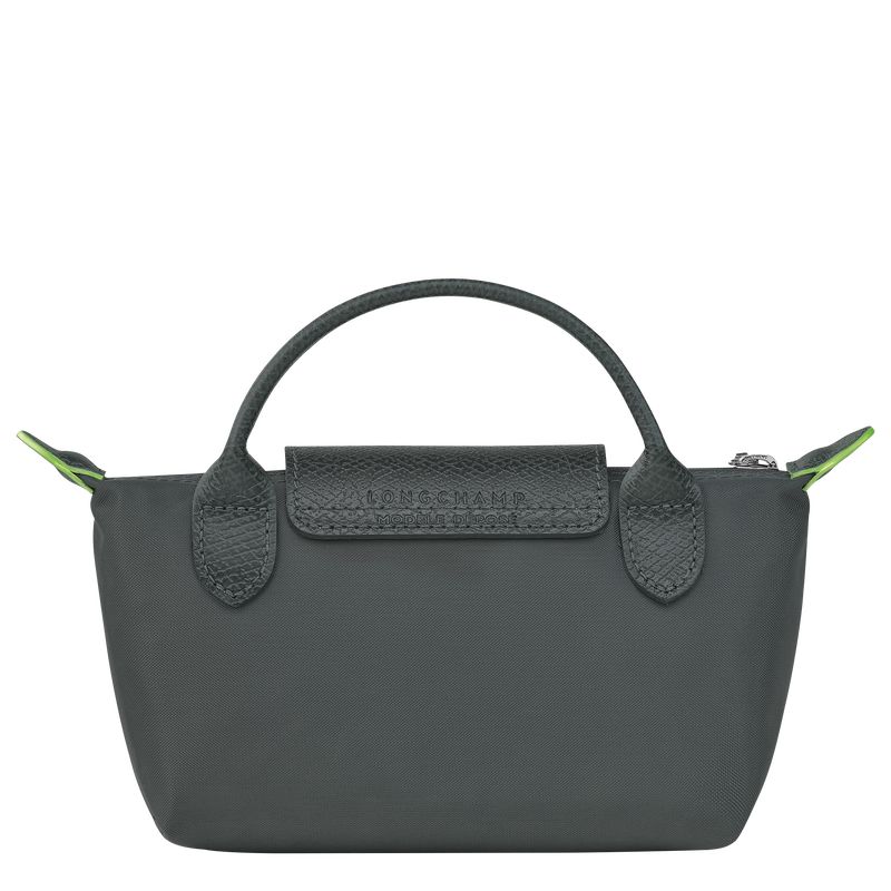 long champ Le Pliage Green with handle Recycled canvas Női Pouches Graphite | HUBE8453