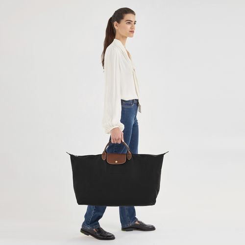 long champ Le Pliage Original M Recycled canvas Női Utazótáskák Fekete | HUVR8298