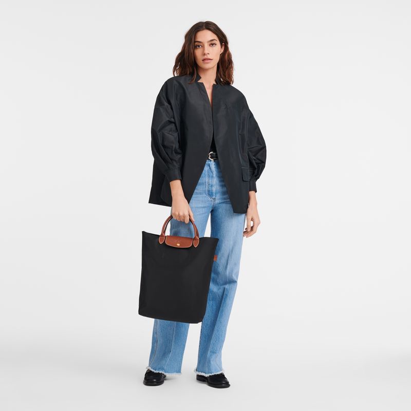 long champ Le Pliage Original M Tote Canvas Női Kézitáska Fekete | HUGS9242