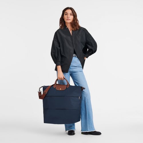 long champ Le Pliage Original expandable Recycled canvas Női Utazótáskák Sötétkék | HUCT8290