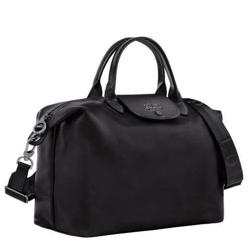 long champ Le Pliage Xtra L Leather Férfi Kézitáska Fekete | HUGS7451