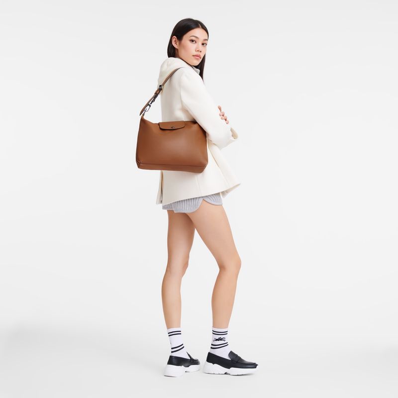 long champ Le Pliage Xtra M Hobo Leather Női Válltáskák Cognac | HUIL8885