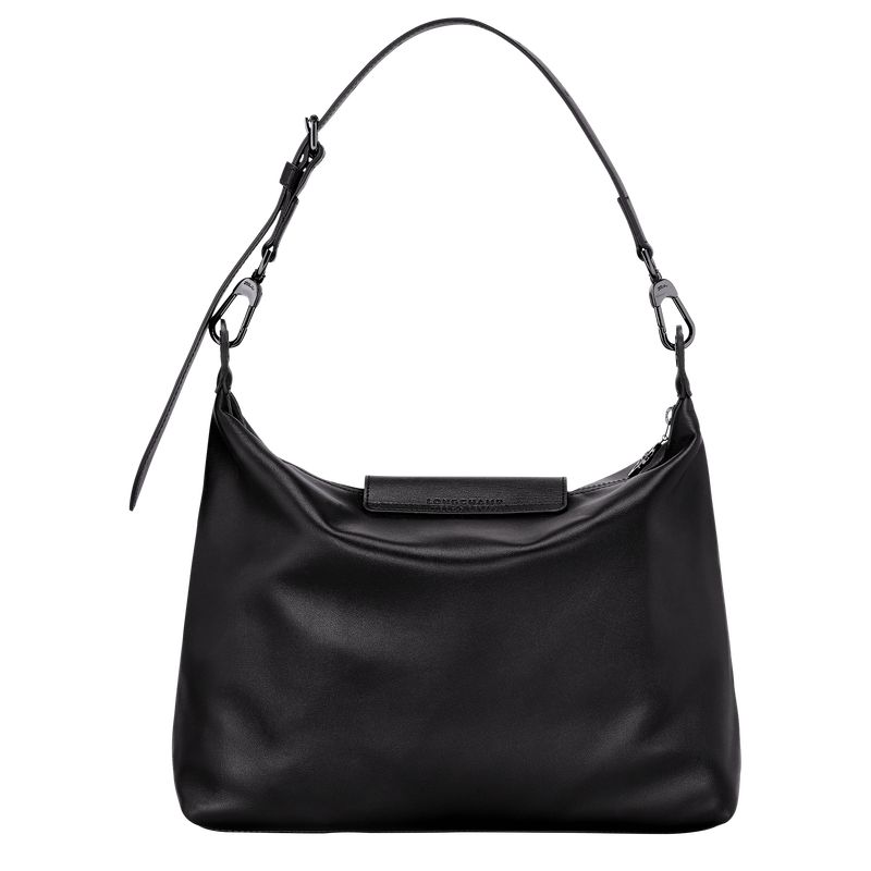 long champ Le Pliage Xtra M Hobo Leather Női Válltáskák Fekete | HUAH8882