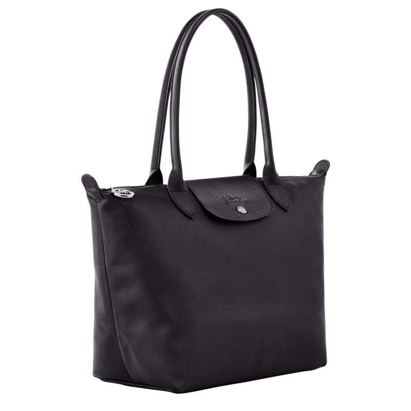 long champ Le Pliage Xtra M Tote Leather Női Válltáskák Fekete | HUWN8839