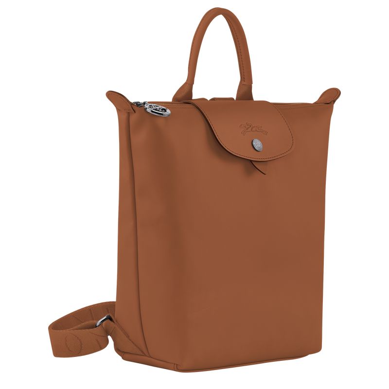 long champ Le Pliage Xtra S Leather Férfi Hátizsákok Cognac | HUHA7556