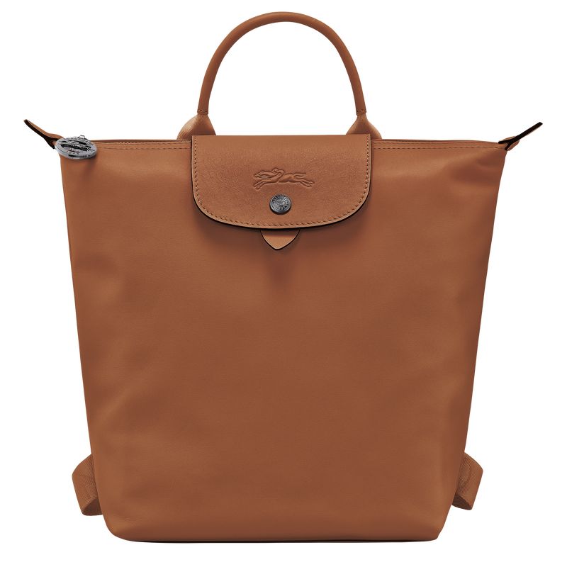 long champ Le Pliage Xtra S Leather Férfi Hátizsákok Cognac | HUHA7556