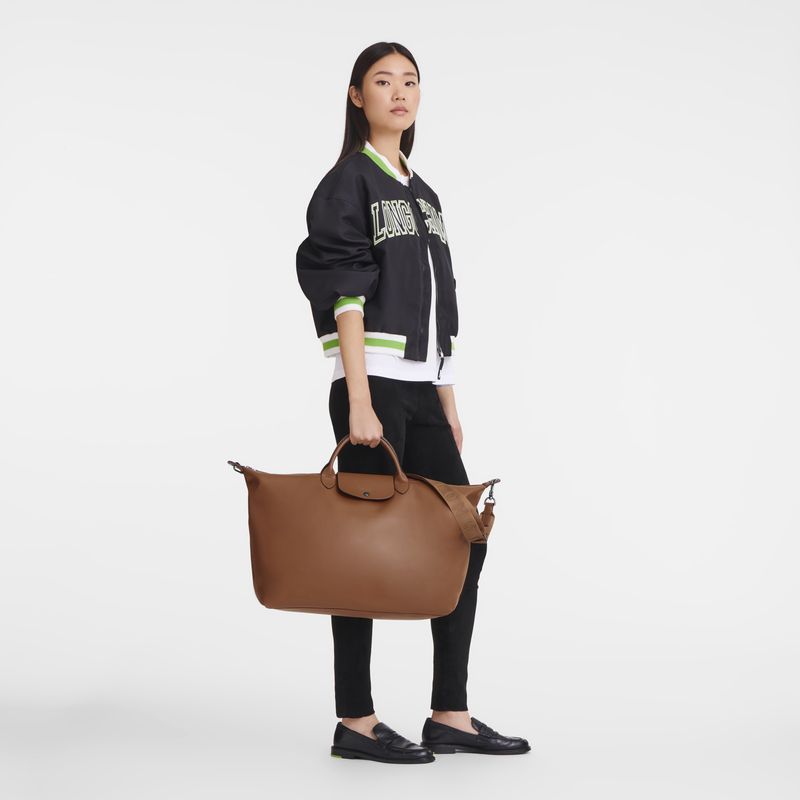 long champ Le Pliage Xtra S Leather Férfi Utazótáskák Cognac | HUWN7227