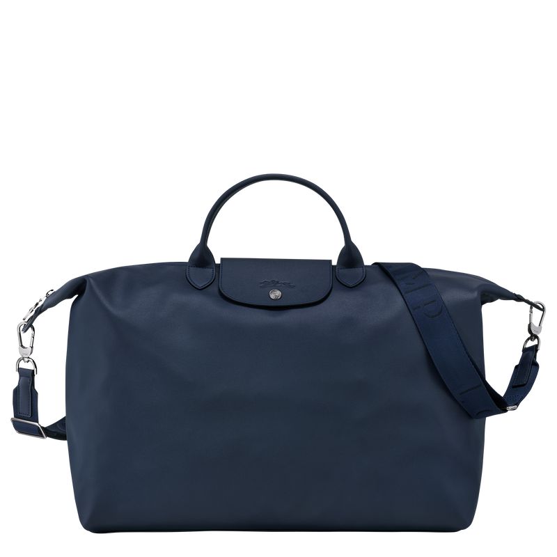 long champ Le Pliage Xtra S Leather Női Utazótáskák Sötétkék | HUJP8337