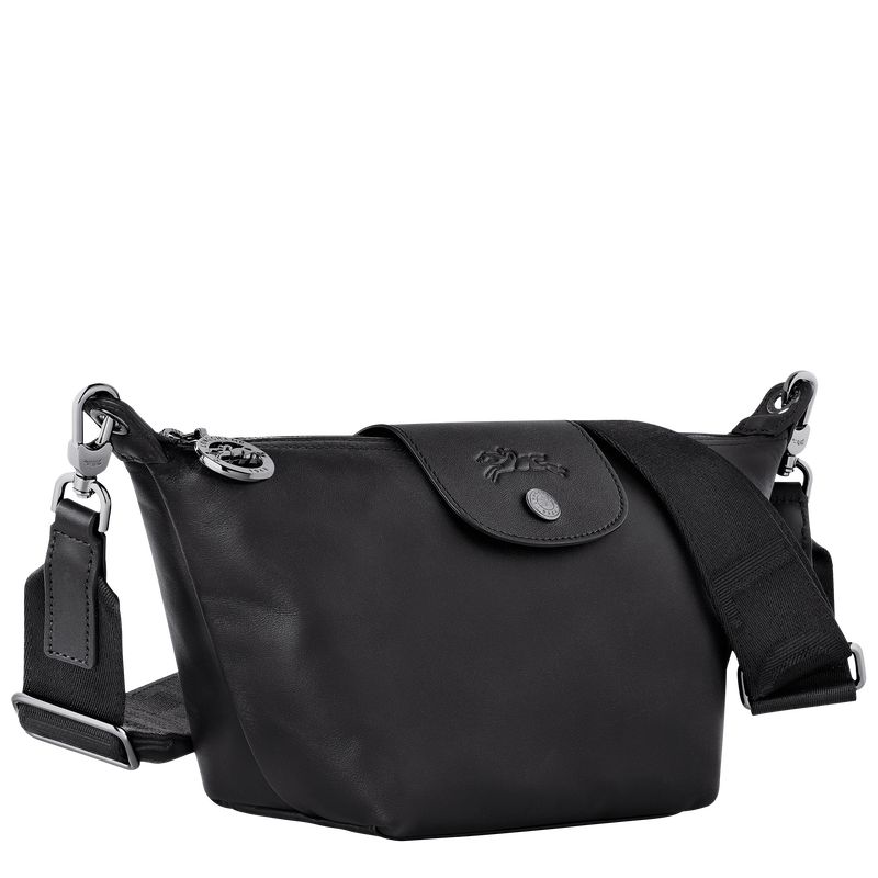 long champ Le Pliage Xtra XS Crossbody Leather Női Mini Táskák Fekete | HUBE9285