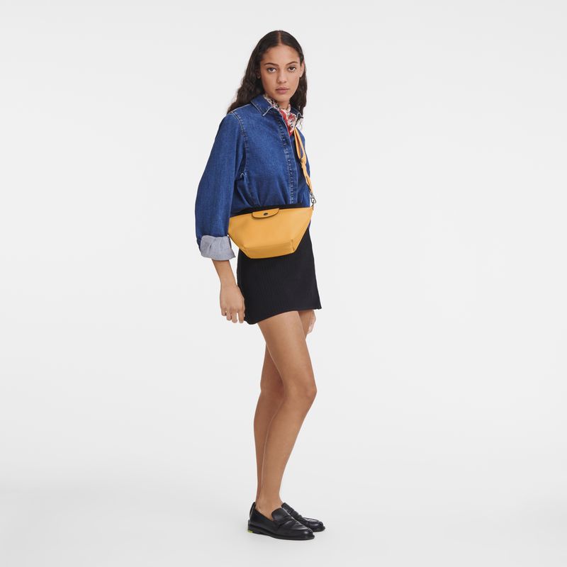 long champ Le Pliage Xtra XS Crossbody Leather Női Válltáskák Sárgabarack | HUUZ8834