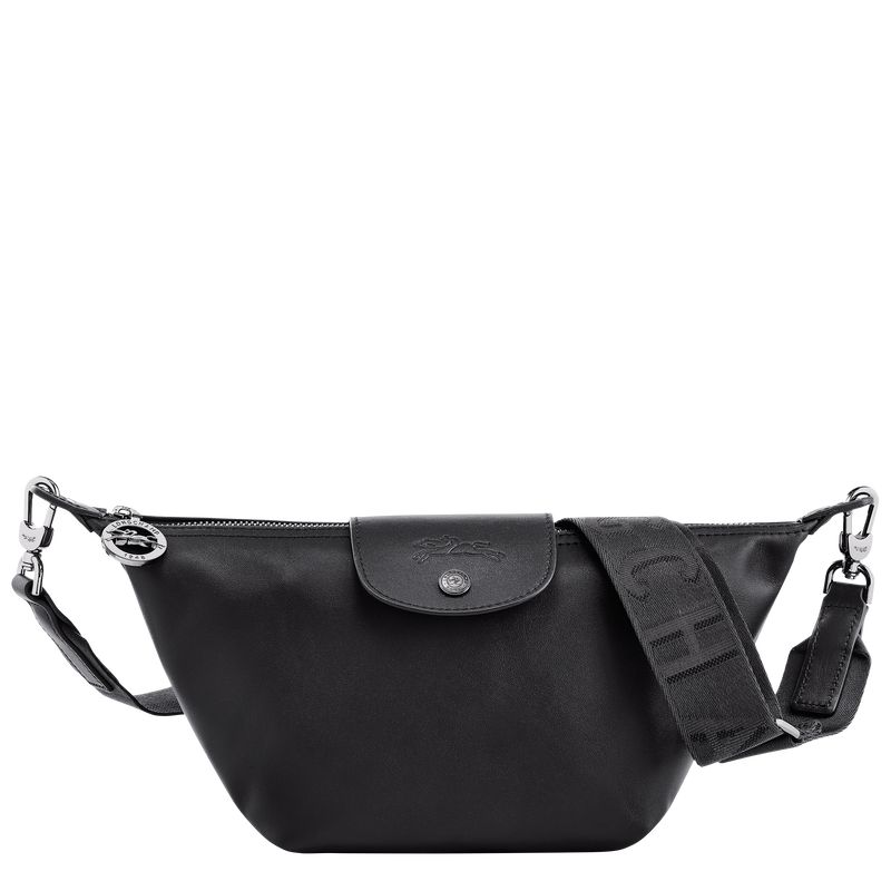 long champ Le Pliage Xtra XS Crossbody Leather Női Válltáskák Fekete | HUPJ8831