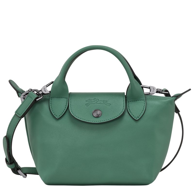 long champ Le Pliage Xtra XS Handbag Leather Női Mini Táskák Sage | HUEB9306