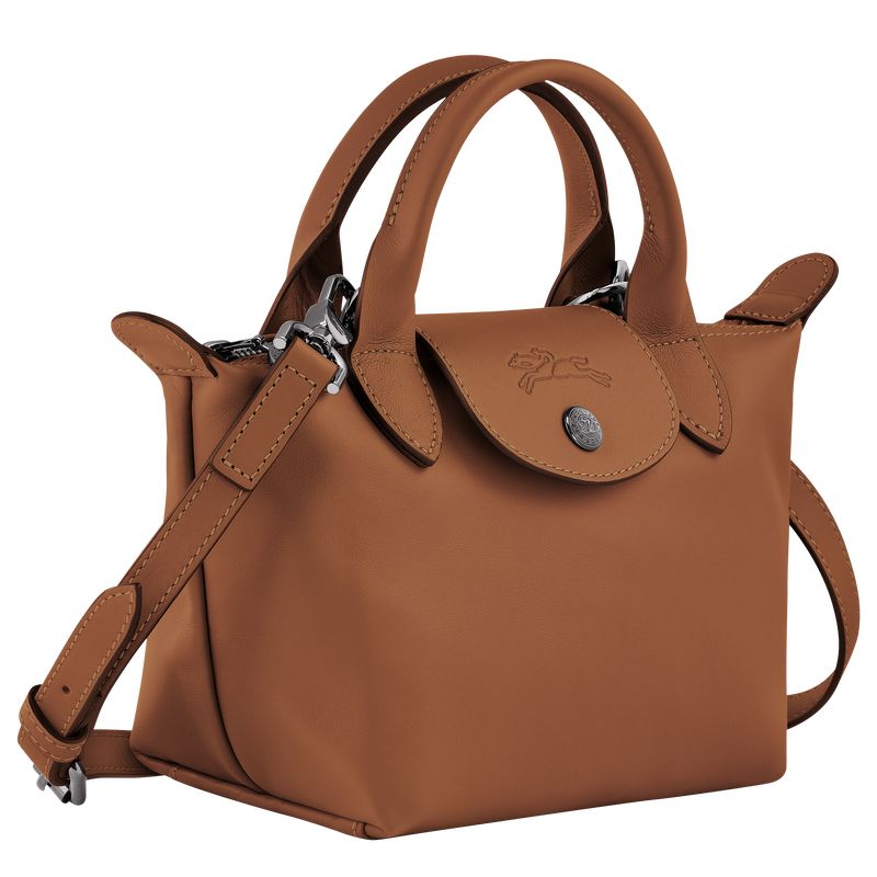 long champ Le Pliage Xtra XS Handbag Leather Női Mini Táskák Cognac | HUTC9304