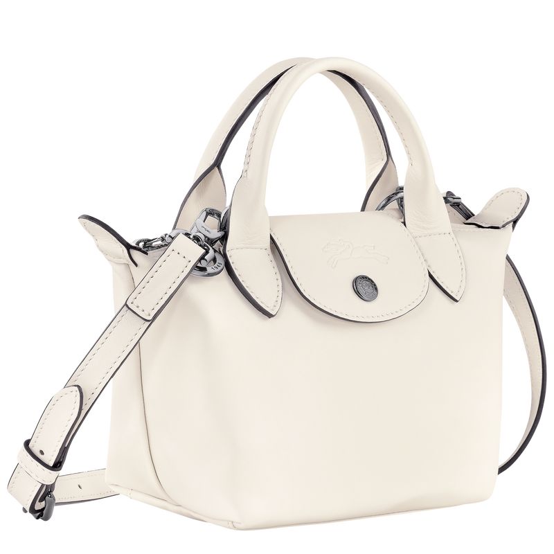 long champ Le Pliage Xtra XS Handbag Leather Női Mini Táskák Ecru | HUIL9301