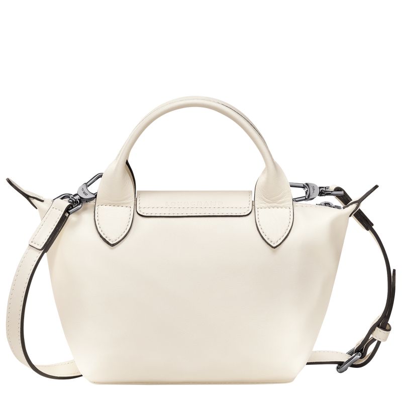 long champ Le Pliage Xtra XS Handbag Leather Női Mini Táskák Ecru | HUIL9301