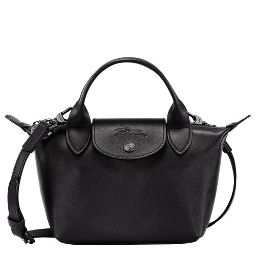 long champ Le Pliage Xtra XS Handbag Leather Női Mini Táskák Fekete | HURV9260