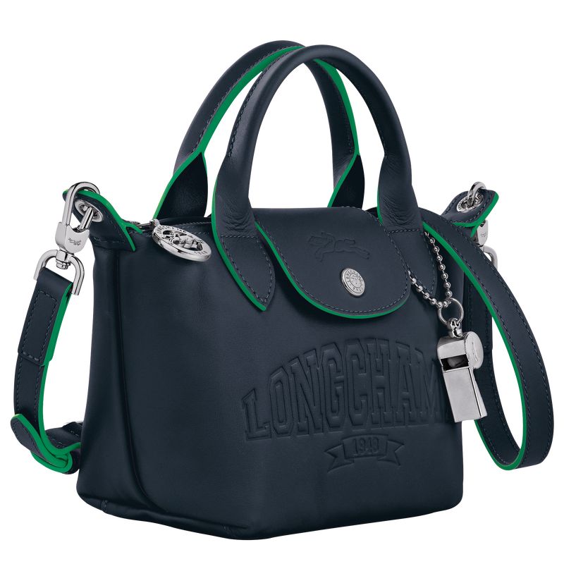 long champ Le Pliage Xtra XS Handbag Leather Női Mini Táskák Sötétkék | HUNW9388