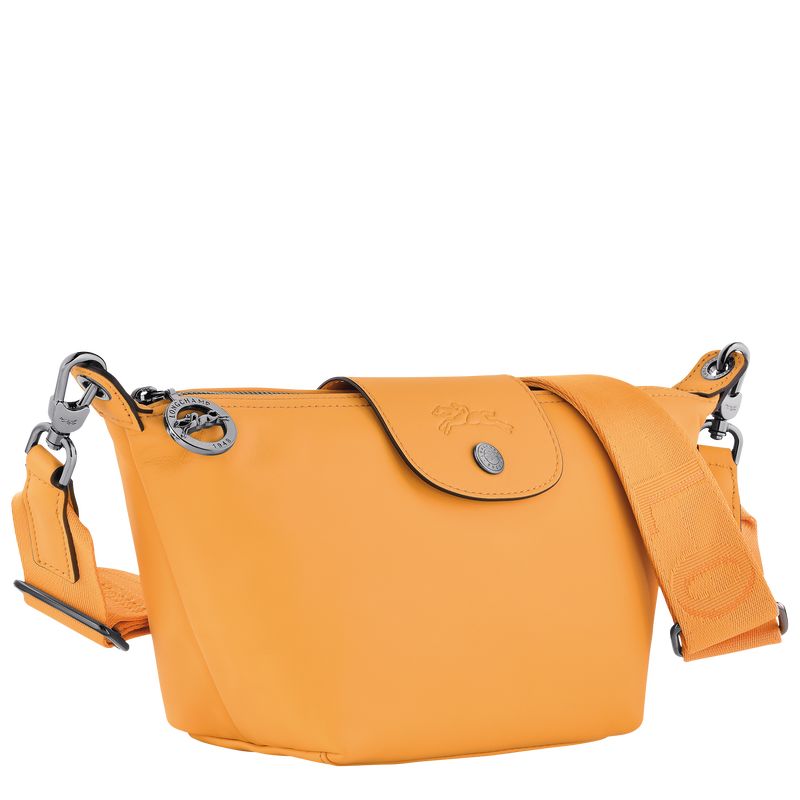 long champ Le Pliage Xtra XS Leather Férfi Crossbody Táska Sárgabarack | HUOK7601