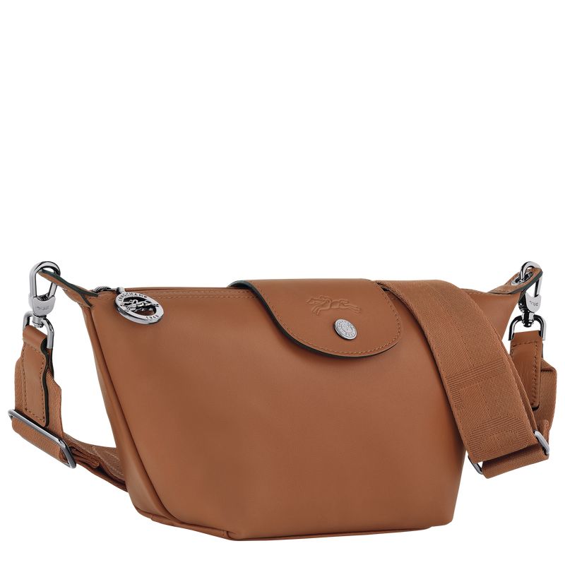 long champ Le Pliage Xtra XS Leather Férfi Crossbody Táska Cognac | HUUZ7586