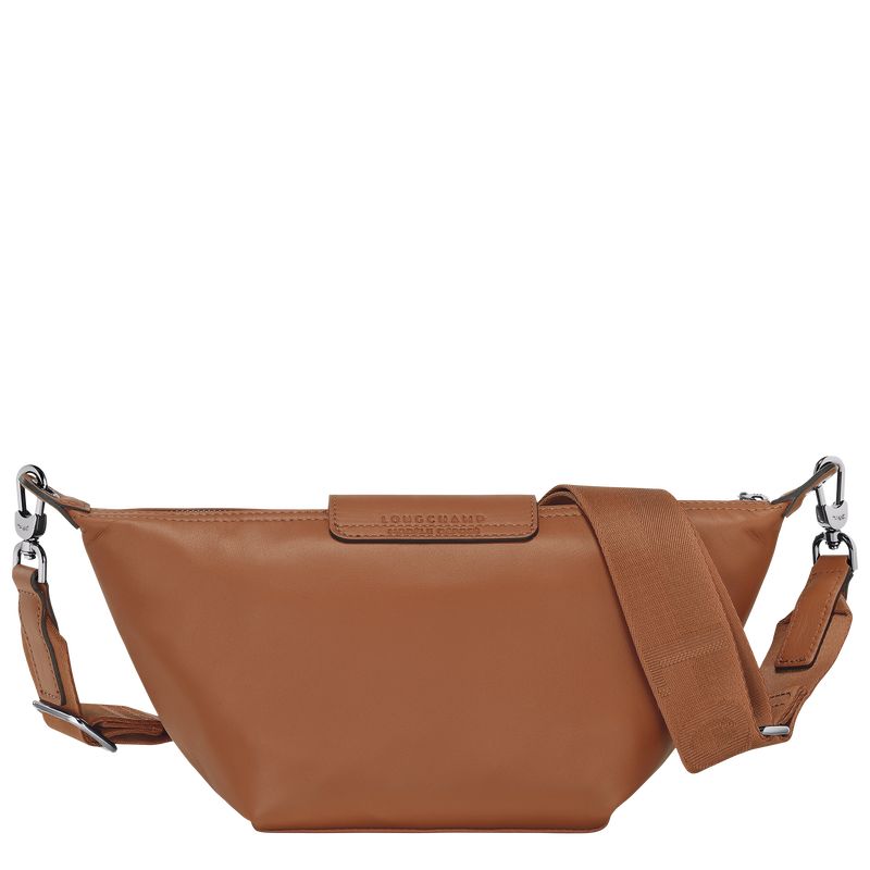 long champ Le Pliage Xtra XS Leather Férfi Crossbody Táska Cognac | HUUZ7586