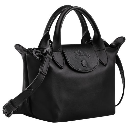 long champ Le Pliage Xtra XS Leather Női Kézitáska Fekete | HURV9045