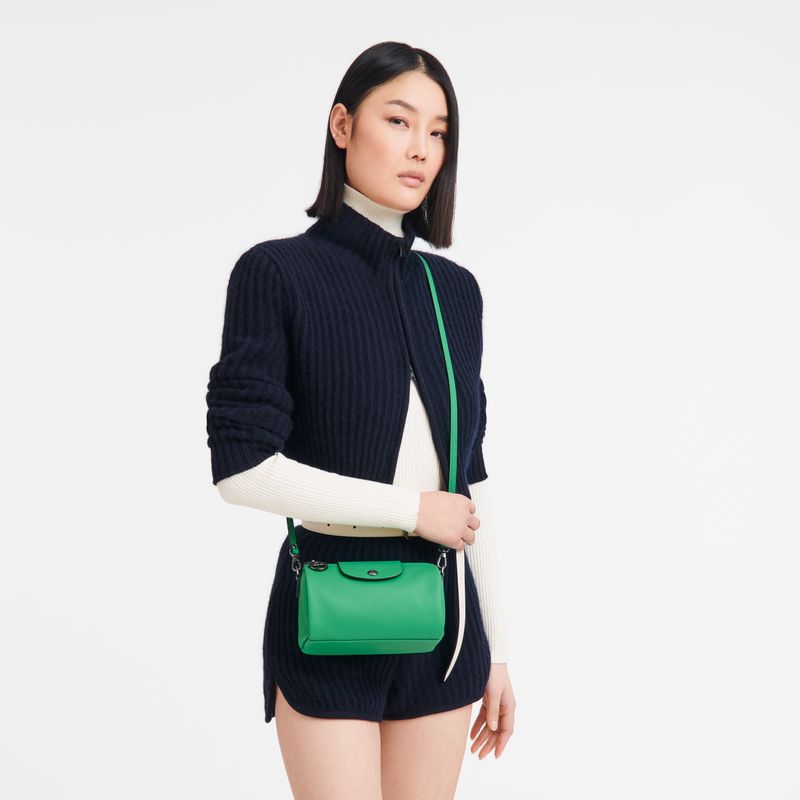 long champ Le Pliage Xtra XS Leather Női Crossbody Táska Zöld | HUPJ8954