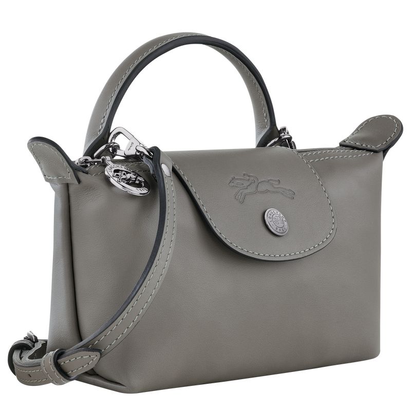 long champ Le Pliage Xtra XS Pouch Leather Női Crossbody Táska Turtledove | HUPJ9006