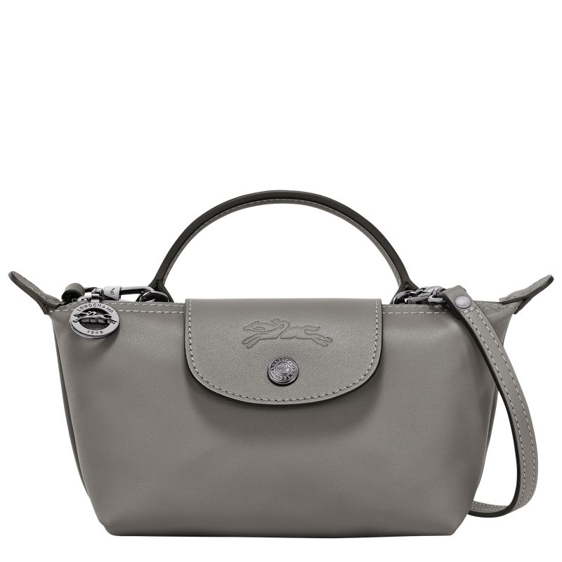 long champ Le Pliage Xtra XS Pouch Leather Női Crossbody Táska Turtledove | HUPJ9006