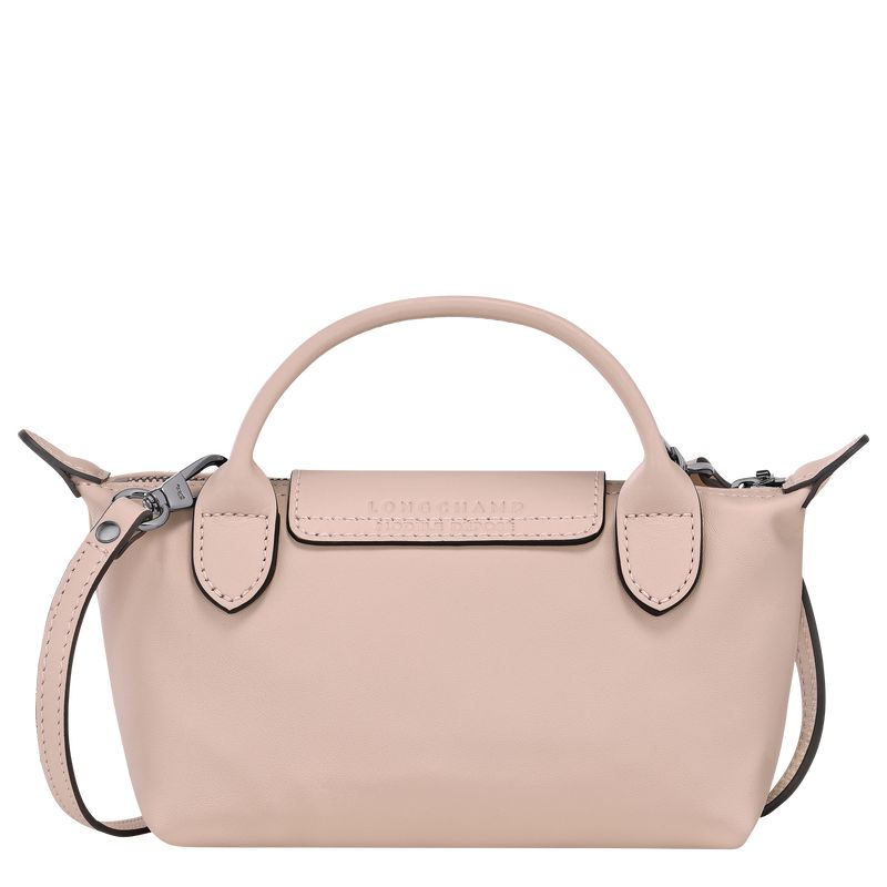 long champ Le Pliage Xtra XS Pouch Leather Női Crossbody Táska Nude | HUOK9005