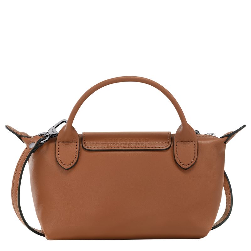 long champ Le Pliage Xtra XS Pouch Leather Női Crossbody Táska Cognac | HUYX8950