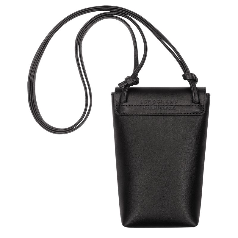 long champ Le Pliage Xtra with leather lace Leather Női Tok Fekete | HUFD8619