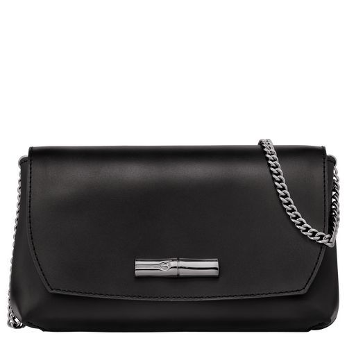 long champ Le Roseau Clutch Leather Női Mini Táskák Fekete | HUSG9401