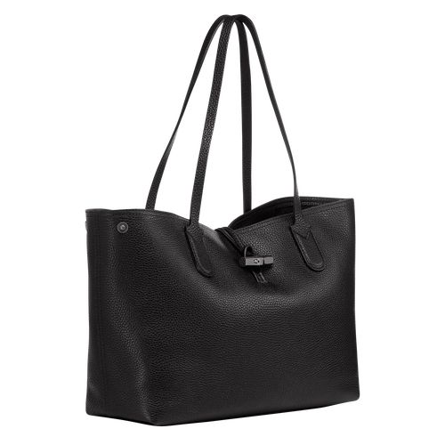 long champ Le Roseau Essential L Tote Leather Női Válltáskák Fekete | HUXY8820