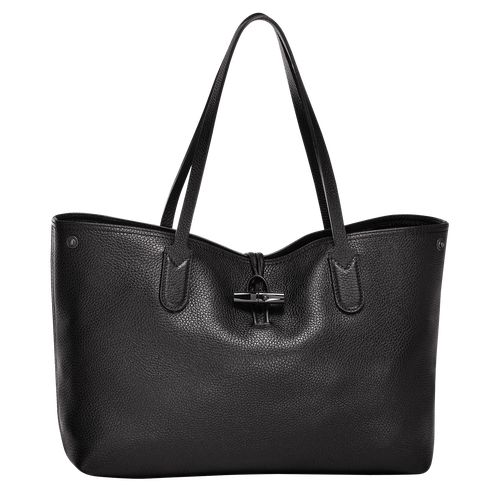 long champ Le Roseau Essential L Tote Leather Női Válltáskák Fekete | HUXY8820