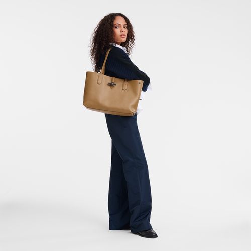 long champ Le Roseau Essential L Tote Leather Női Válltáskák Fawn | HUCT8819