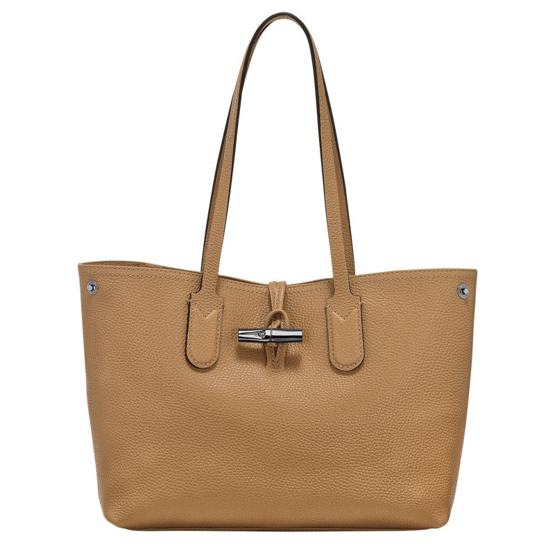 long champ Le Roseau Essential M Tote Leather Női Válltáskák Fawn | HUCT8862