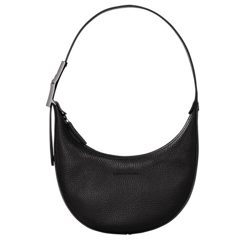 long champ Le Roseau Essential S Hobo Leather Női Válltáskák Fekete | HUHA8825