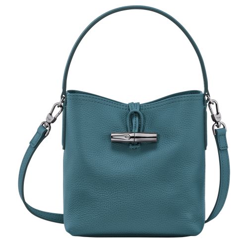 long champ Le Roseau Essential XS Bucket Leather Női Crossbody Táska Páva | HUYX8939