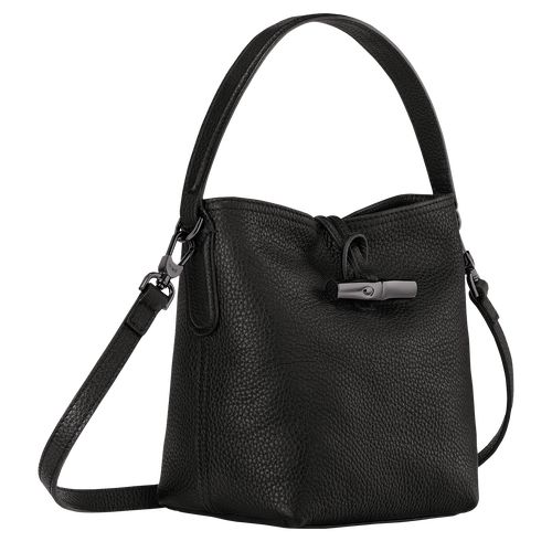 long champ Le Roseau Essential XS Bucket Leather Női Crossbody Táska Fekete | HUOK8936