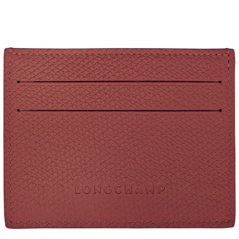 long champ Le Roseau Leather Női Kártyatartó Chestnut | HUCT8498