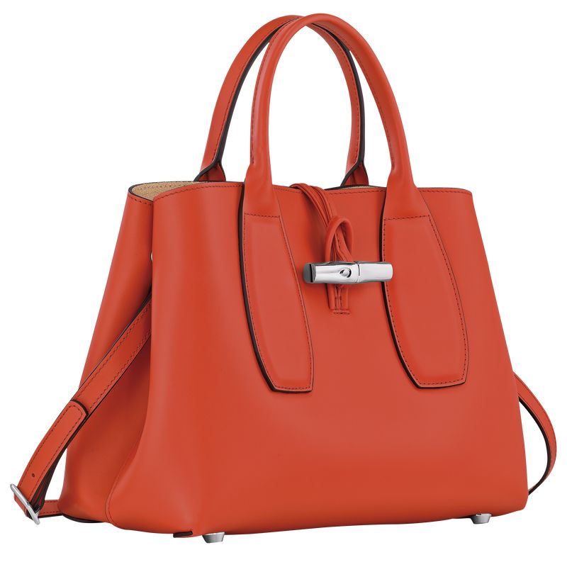 long champ Le Roseau M Leather Női Kézitáska Paprika | HUEB9155