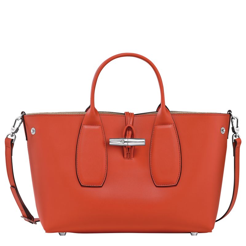 long champ Le Roseau M Leather Női Kézitáska Paprika | HUEB9155