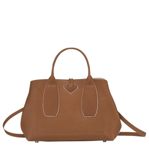 long champ Le Roseau M Leather Női Kézitáska Cognac | HUAH9038