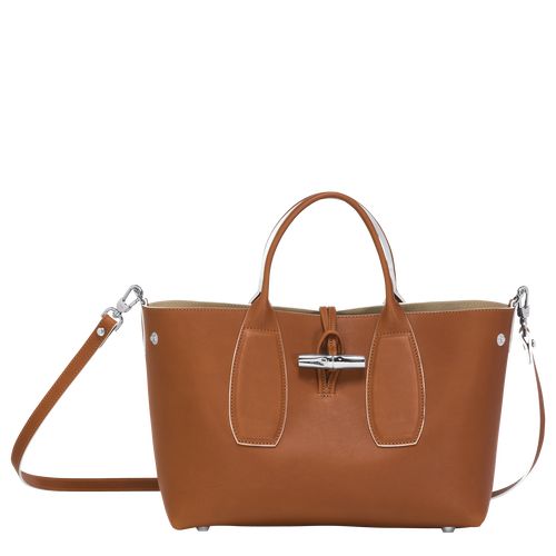 long champ Le Roseau M Leather Női Kézitáska Cognac | HUAH9038