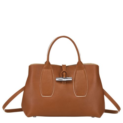 long champ Le Roseau M Leather Női Kézitáska Cognac | HUAH9038