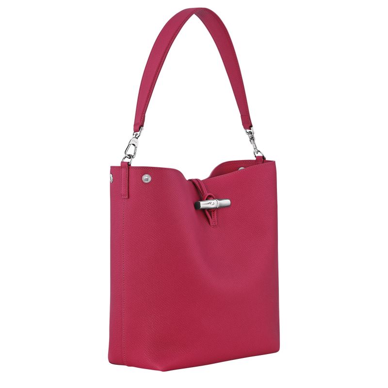 long champ Le Roseau M Shoulder Leather Női Válltáskák Beetroot | HUFD8854