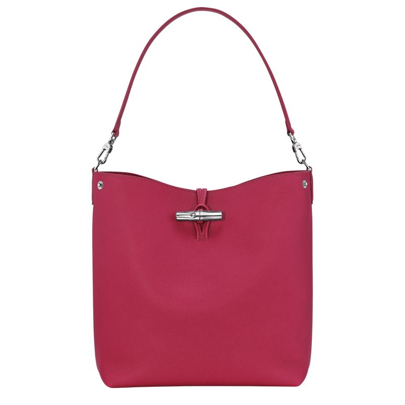 long champ Le Roseau M Shoulder Leather Női Válltáskák Beetroot | HUFD8854